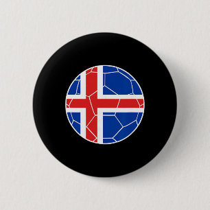 Iceland Flag Soccer Iceland Soccer  6 Cm Round Badge