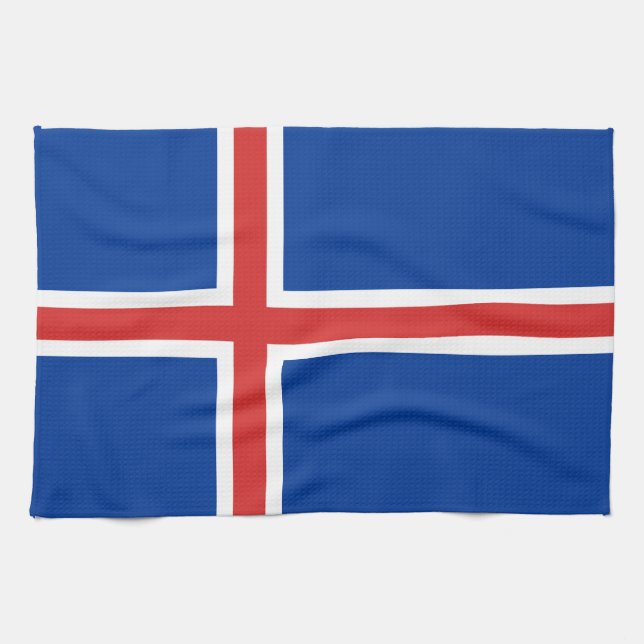 Iceland Flag Tea Towel (Horizontal)