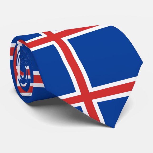 Iceland flag tie (Rolled)