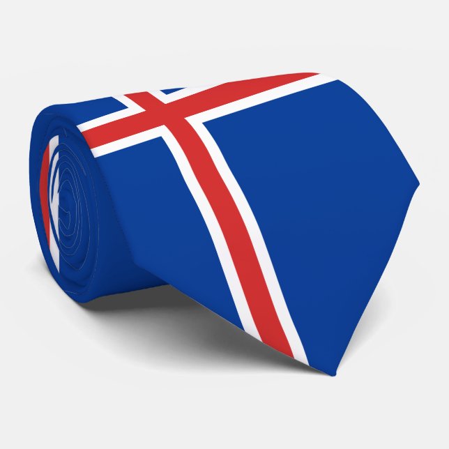 Iceland Flag Tie (Rolled)