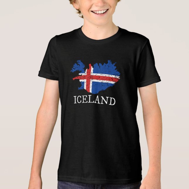 Iceland Flag Tri-Blend Shirt (Front)