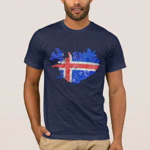 Iceland Flagcolor Map T-Shirt