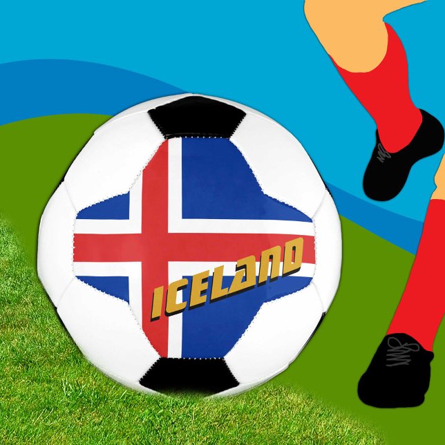 Iceland Football & Icelandic Flag / Sports Soccer Ball (Creator Uploaded)