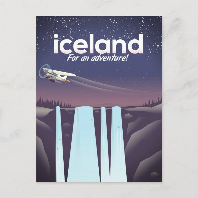 Iceland " For an adventure!' Postcard (Front)