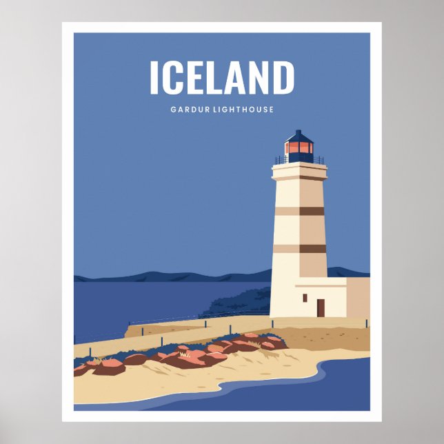 Iceland gardur lighthouse poster (Front)