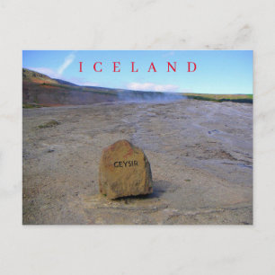 Iceland Geysir Geothermal Area view postcard