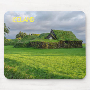 Iceland - Green House Mouse Pad