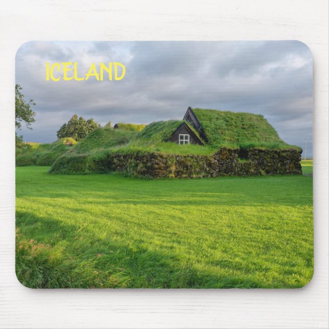 Iceland - Green House Mouse Pad (Front)