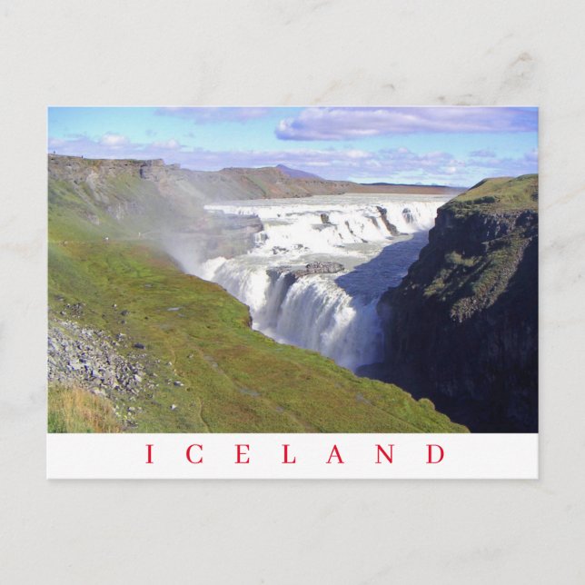 Iceland Gullfoss Waterfall view postcard (Front)