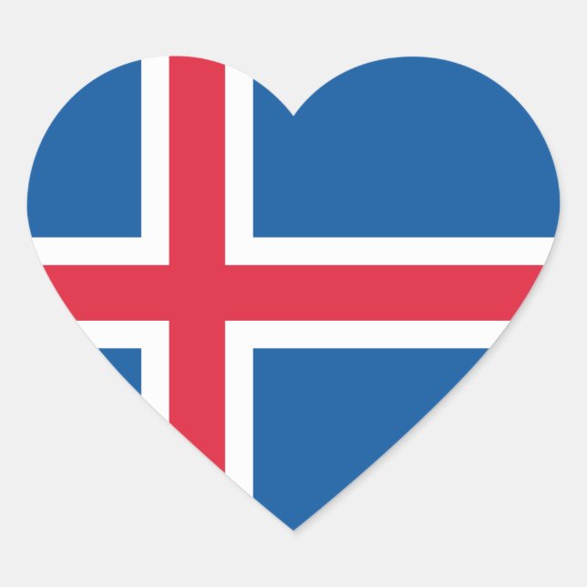 Iceland Heart Flag Heart Sticker (Front)