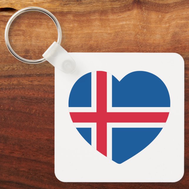 Iceland Heart Flag Key Ring (Front)