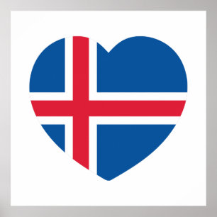 Iceland Heart Flag Poster