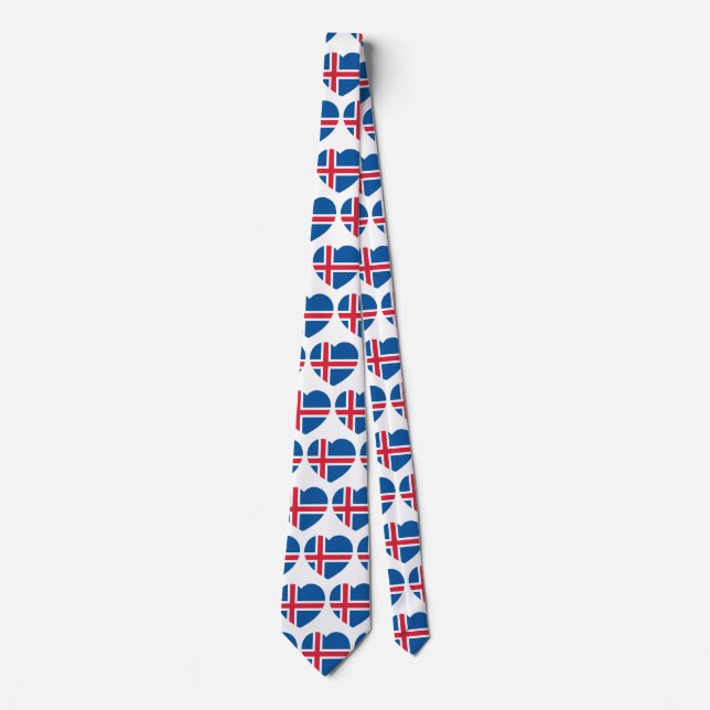 Iceland Heart Flag Tie (Front)