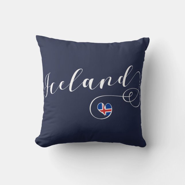 Iceland Heart Throw Cushion, Icelandic Cushion (Front)