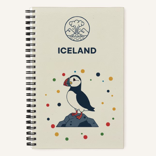 Iceland Heritage & Atlantic Puffin Photo Archive Notebook (Front)