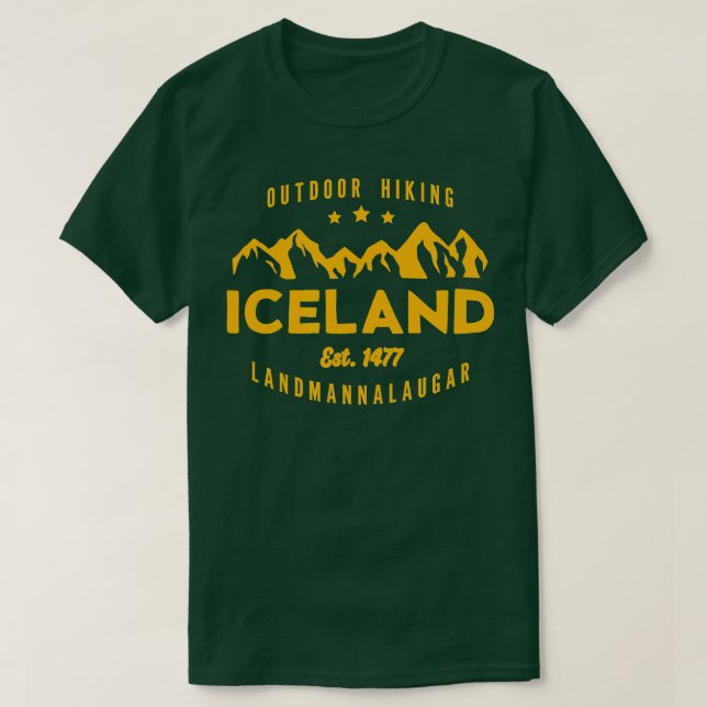 Iceland Hiking LANDMANNALAUGAR Est  T-Shirt (Design Front)