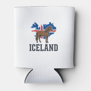 Iceland Horse Vintage Flag Vector Shirt Design_1 Can Cooler