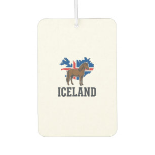 Iceland Horse Vintage Flag Vector Shirt Design_1 Car Air Freshener