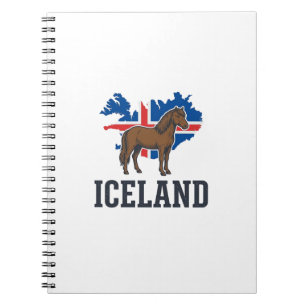 Iceland Horse Vintage Flag Vector Shirt Design_1 Notebook