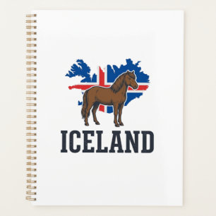 Iceland Horse Vintage Flag Vector Shirt Design_1 Planner