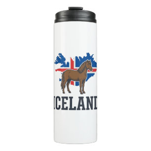 Iceland Horse Vintage Flag Vector Shirt Design_1 Thermal Tumbler