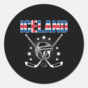 Iceland Ice Hockey Lovers Jersey Icelandic Hockey Classic Round Sticker