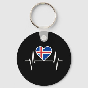 Iceland - Iceland Flag Heartbeat Key Ring