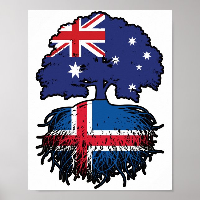 Iceland Icelandic Australian Australia Tree Roots Poster (Front)