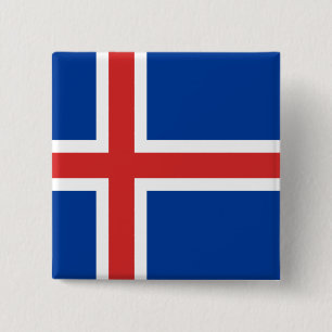 Iceland (Icelandic) Flag 15 Cm Square Badge