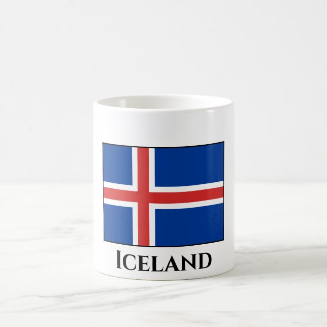 Iceland (Icelandic) Flag Coffee Mug (Center)