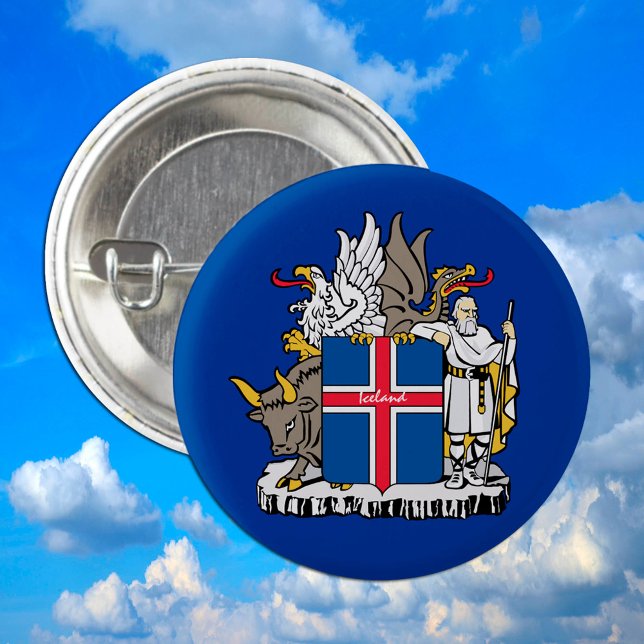 Iceland & Icelandic flag, emblem, holiday /sports 3 Cm Round Badge (Creator Uploaded)