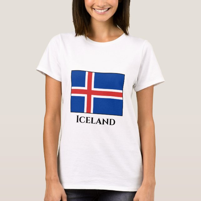 Iceland (Icelandic) Flag T-Shirt (Front)