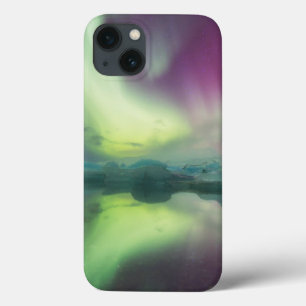 Iceland, Jokulsarlon. Aurora Lights Reflect iPhone 13 Case
