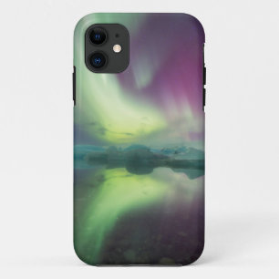 Iceland, Jokulsarlon. Aurora Lights Reflect Case-Mate iPhone Case
