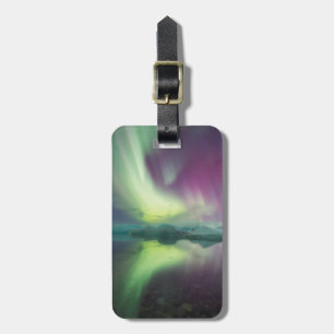 Iceland, Jokulsarlon. Aurora Lights Reflect Luggage Tag