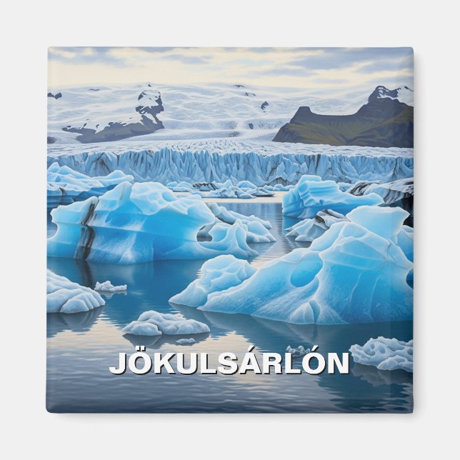 Iceland Jökulsárlón Glacier Lagoon Travel Magnet (Front)
