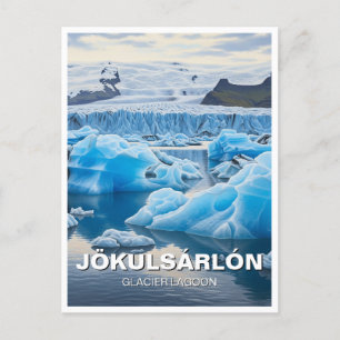 Iceland Jökulsárlón Glacier Lagoon Travel Postcard