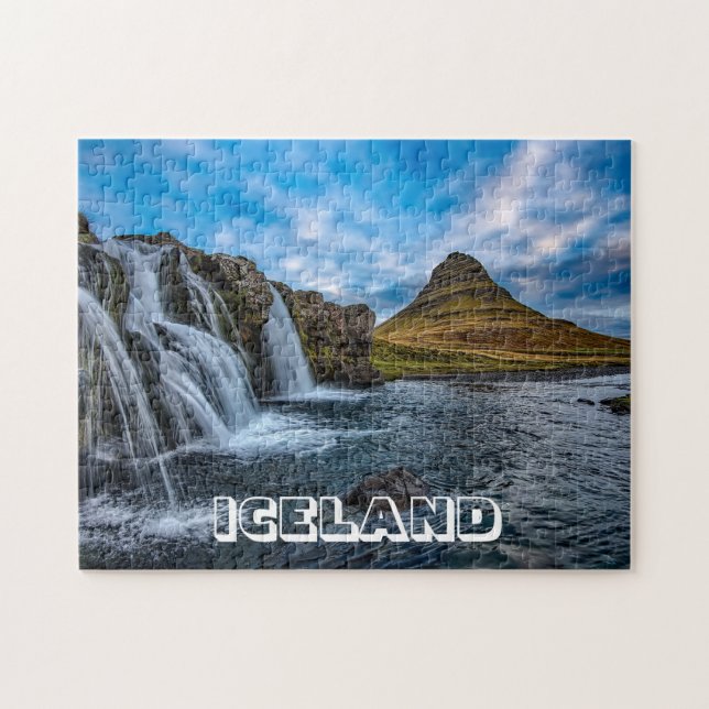 Iceland | Kirkjufell Mountain with Waterfalls Jigsaw Puzzle (Horizontal)