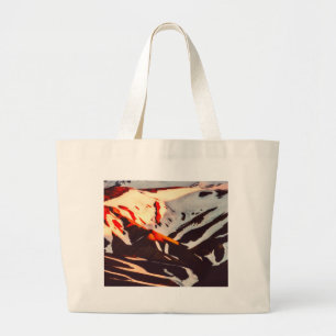 iceland landscape mountains snow large tote bag