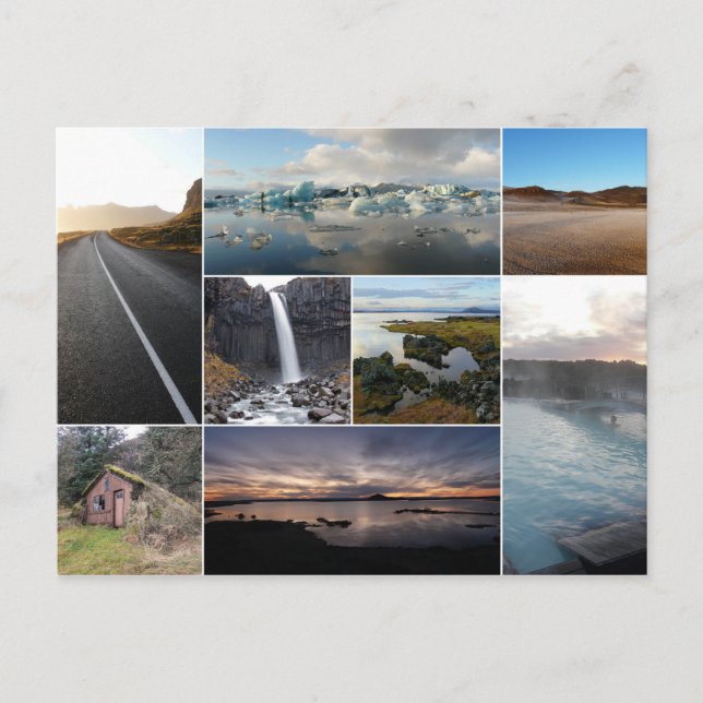 Iceland landscapes collage postcard (Front)