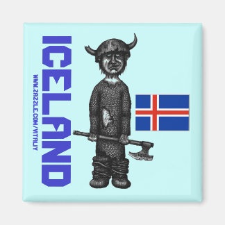 Iceland magnet with funny viking