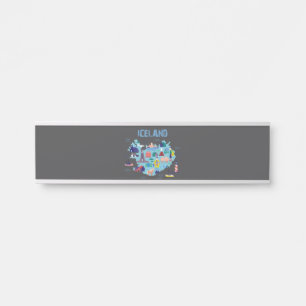 Iceland map door sign