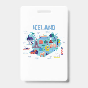 Iceland map ID badge