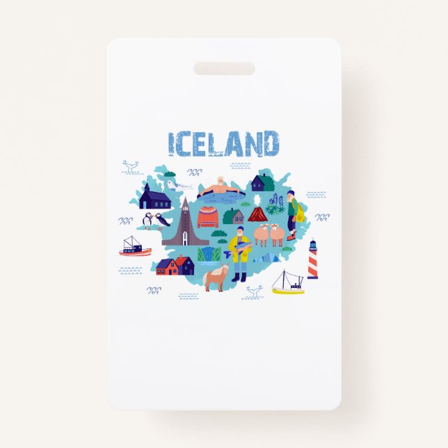 Iceland map ID badge (Front)