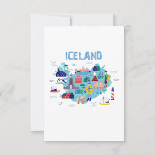 Iceland map thank you card