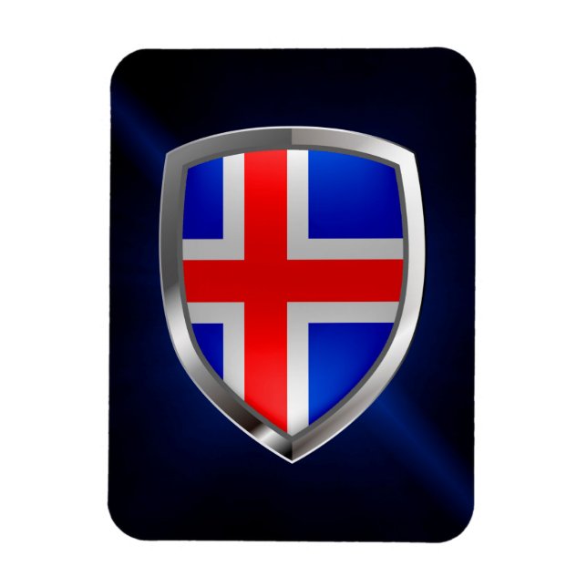 Iceland Metallic Emblem Magnet (Vertical)