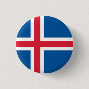 Iceland National Flag 3 Cm Round Badge