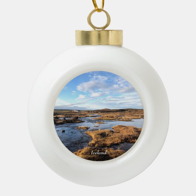 Iceland - Personalised ceramic ornament (Front)