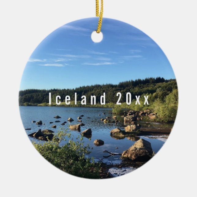 Iceland - Personalised ceramic ornament (Front)