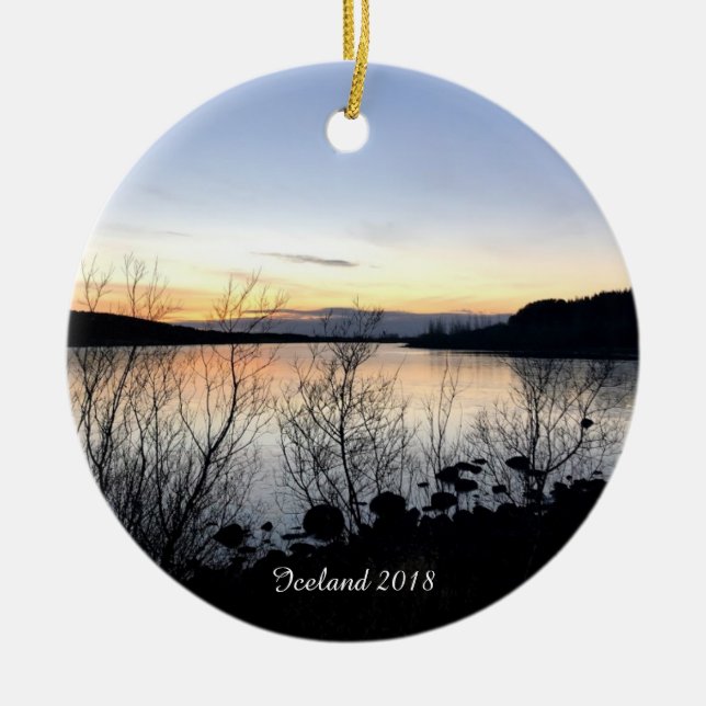 Iceland - Personalised ceramic ornament (Front)